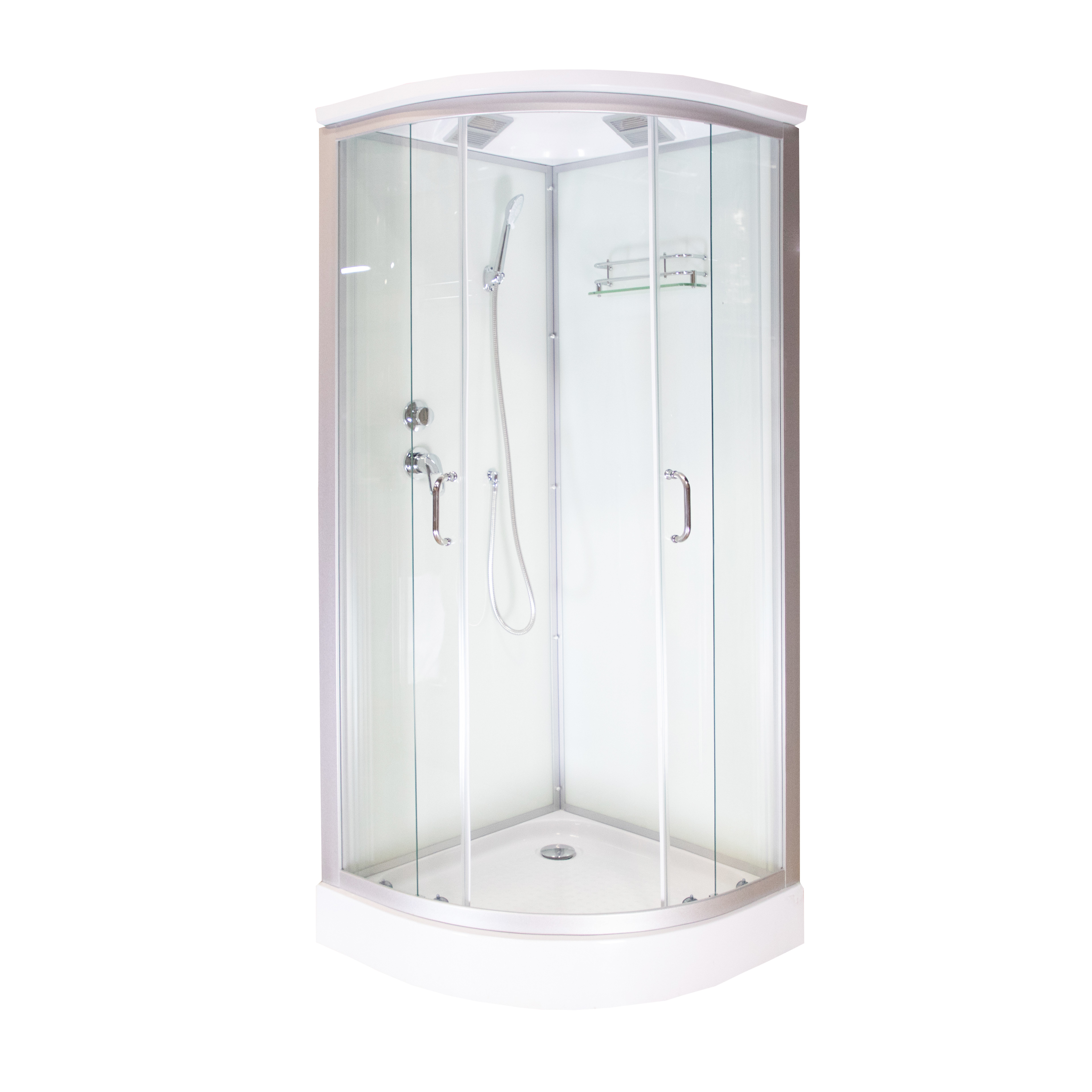 Royal Home Showers 31 5 W X 86 H Framed Round Sliding Shower Enclosure With Base Included Reviews Wayfair