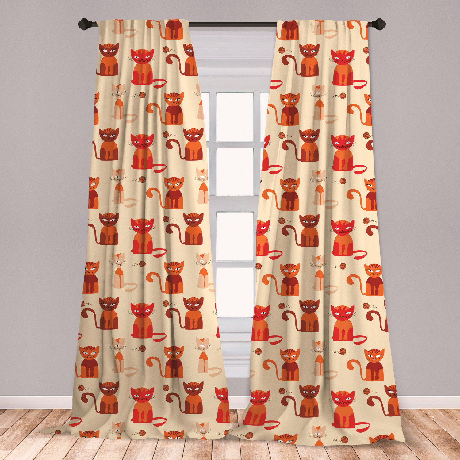 East Urban Home Kittens Room Darkening Rod Pocket Curtain Panels Wayfair