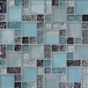 Staccato Mosaic Gloss Matte Tile in Blue