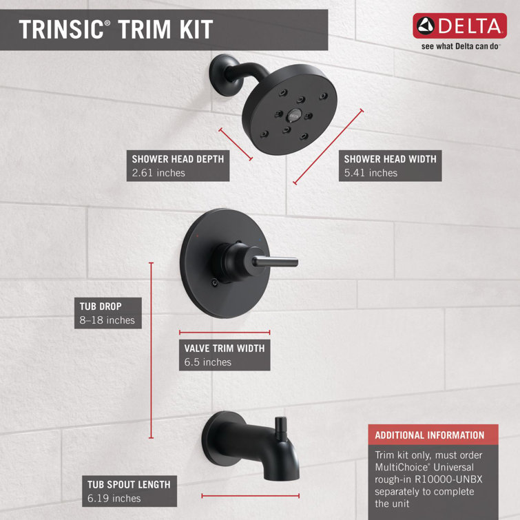 T14459 Ss Cz Delta Trinsic Pressure Balanced Tub And Shower Faucet With H2okinetic Technology Reviews Wayfair