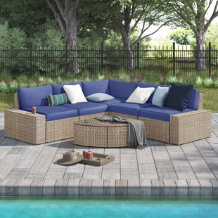 bromborough 6 piece rattan sectional