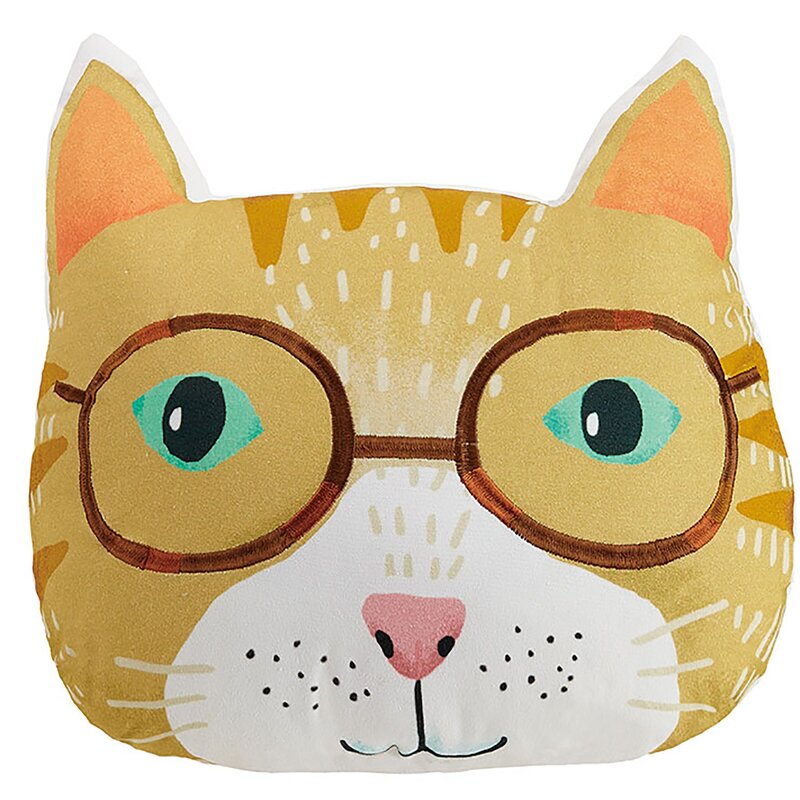 Winston Porter Rona Cat Cotton Throw Pillow Wayfair