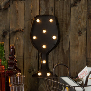 Led Lighted Wall Art Wayfair Marquee Led Lighted Wine Gl Wall Décor