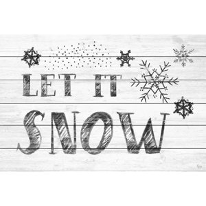 'Snowflakes II' Watercolor Painting Print on Wood