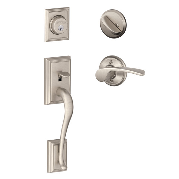 Schlage Addison Handleset With Deadbolt And Merano Door Lever And Rosette Wayfair