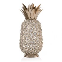 VOSAREA Ceramic Pineapple Decor Golden Table Ornament Craft Friut Statue for Home Shop Office Cafe Decoration 