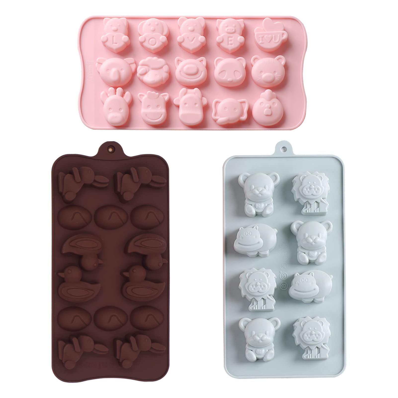Silicone Chocolate Mould Animal Pet Candy Baking Mold Fondant Soap Ice Cube Tray 