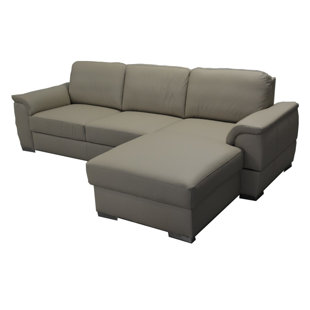 Haddington Leather Sleeper Sectional by Orren Ellis Read Reviews