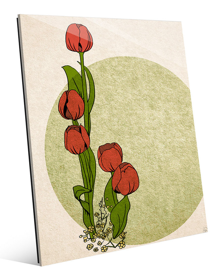 Click Wall Art Tulips On Green by Click Wall Art Exclusive Designer