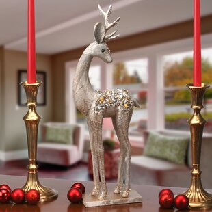 NEW O Label Reindeer Silver Dekofigur Figurine Deco Decoration approx 16,5 inches high 