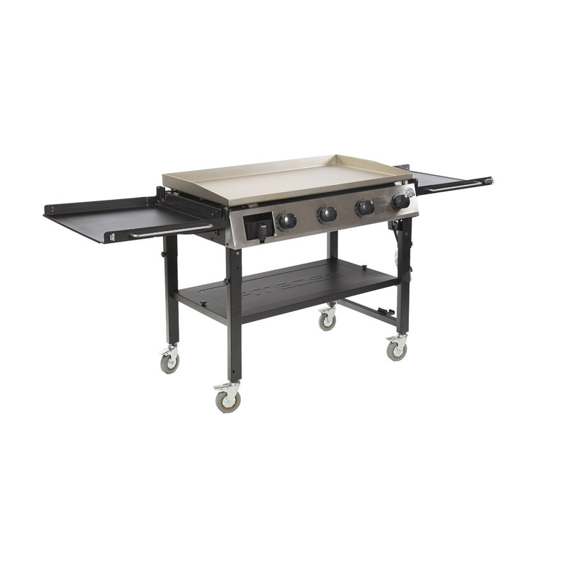 Pit Boss 4 Burner Flat Top Propane Gas Grill With Side Shelves Reviews Wayfair