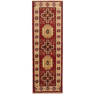 Kazak Hand-Knotted Red/Ivory Area Rug