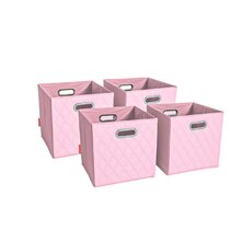 Durable Folding Solid Plastic Stack-able Utility Crates Pink Organizer Box Collapsible Storage Bin 3 Pack 