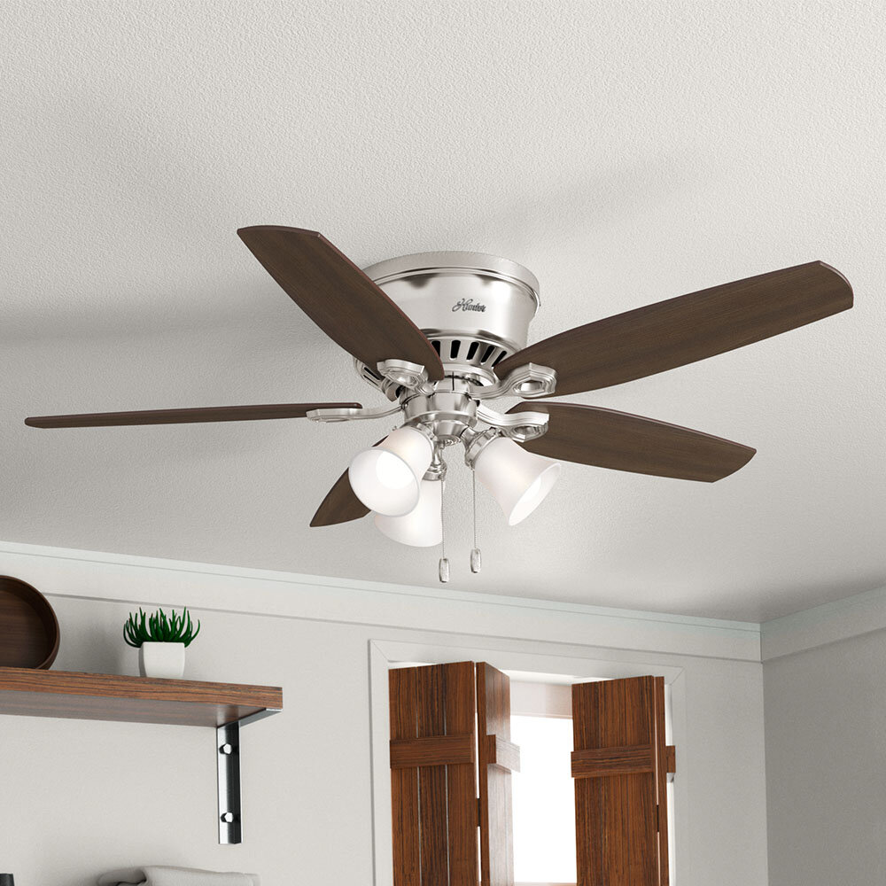 Hunter Fan 52 Builder Low Profile 5 Blade Ceiling Fan Light Kit