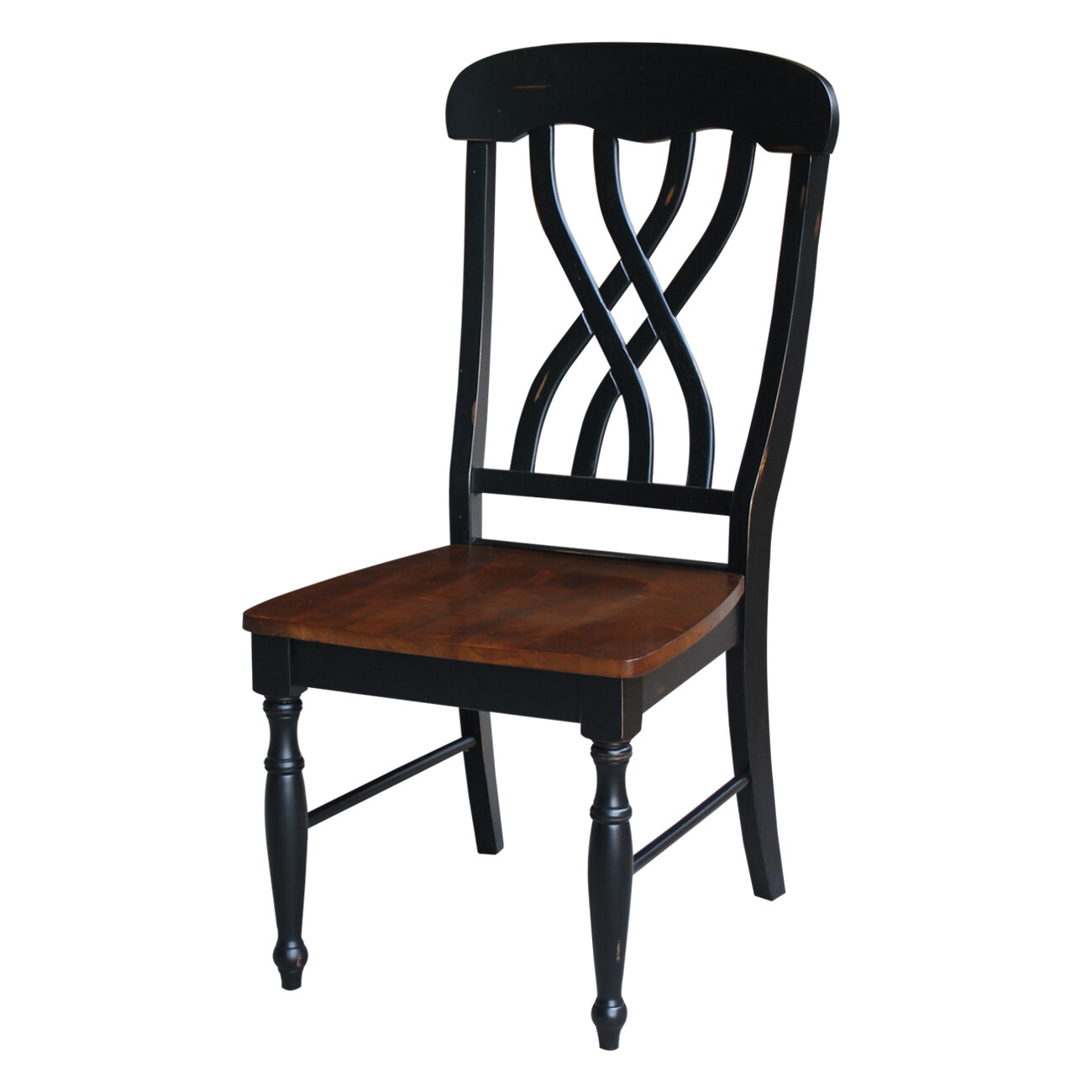 solid wood cross back side chair august grove