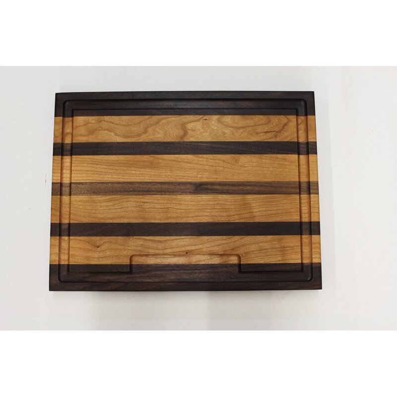 wooden cutting board with drawer