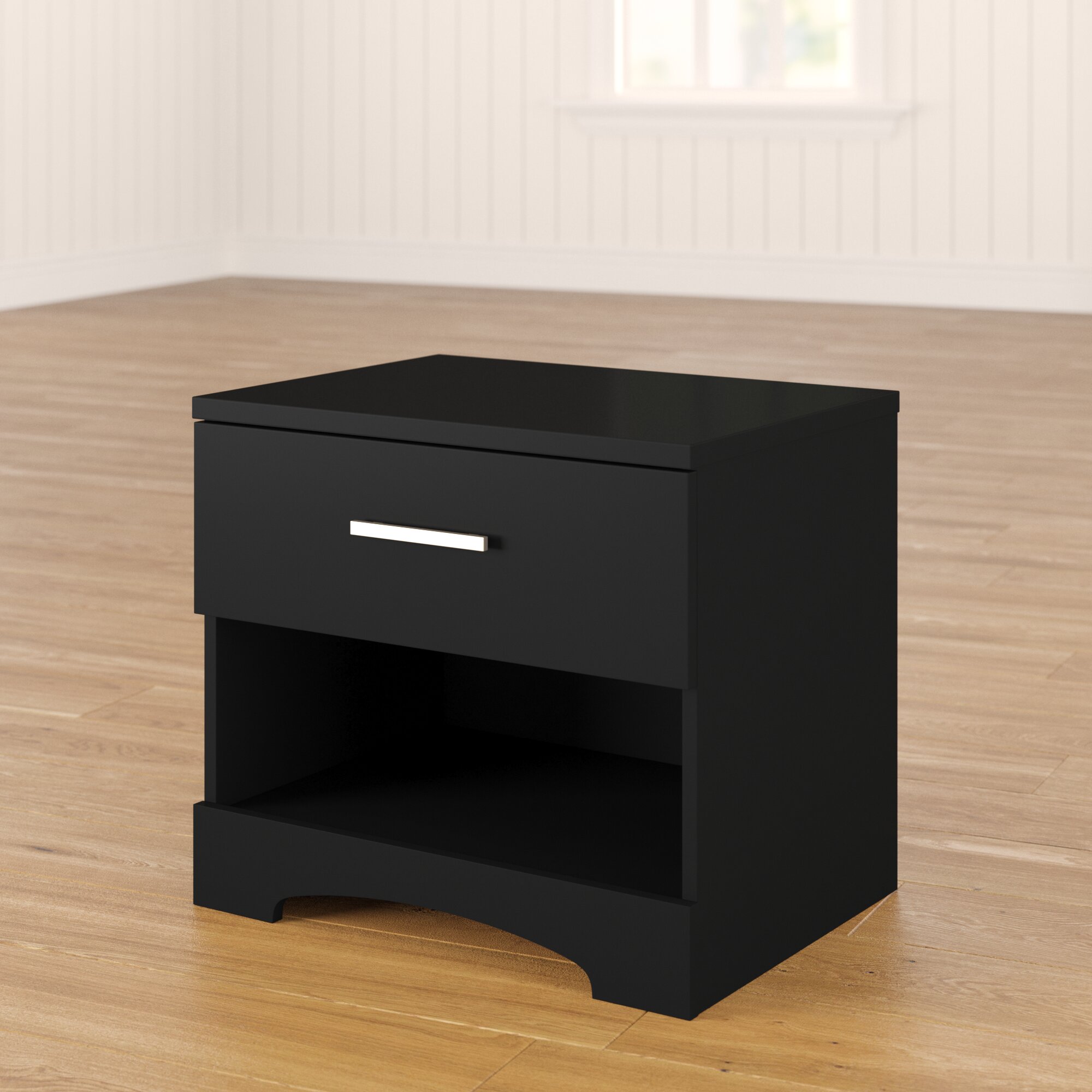 South Shore Gramercy 1 Drawer Nightstand In Black Reviews Wayfair