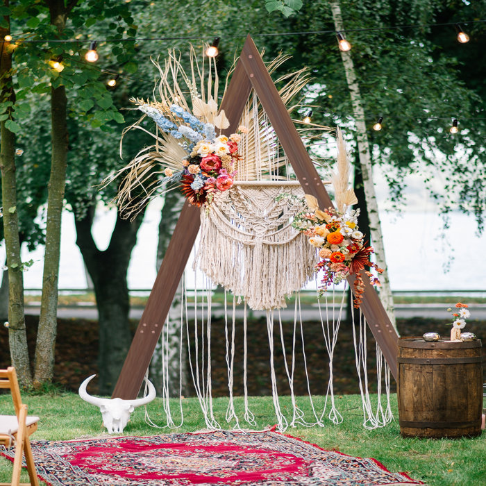 LUVODI Wooden Triangle Wedding Arch | Wayfair