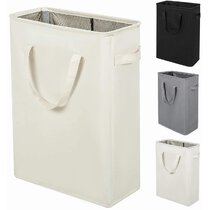 UMI 45L Slim Laundry Basket with Handles Small Portable Laundry Hamper Thin 