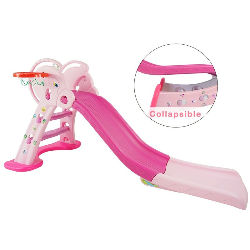 step2 naturally playful big folding pink outdoor slide for toddlers