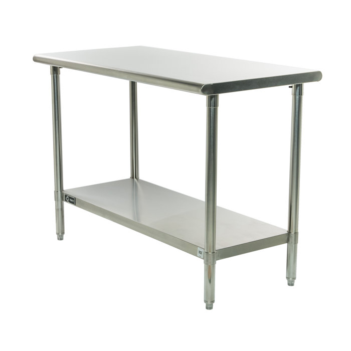 Rebrilliant 48 W Adjustable Height Stainless Steel Top Workbench