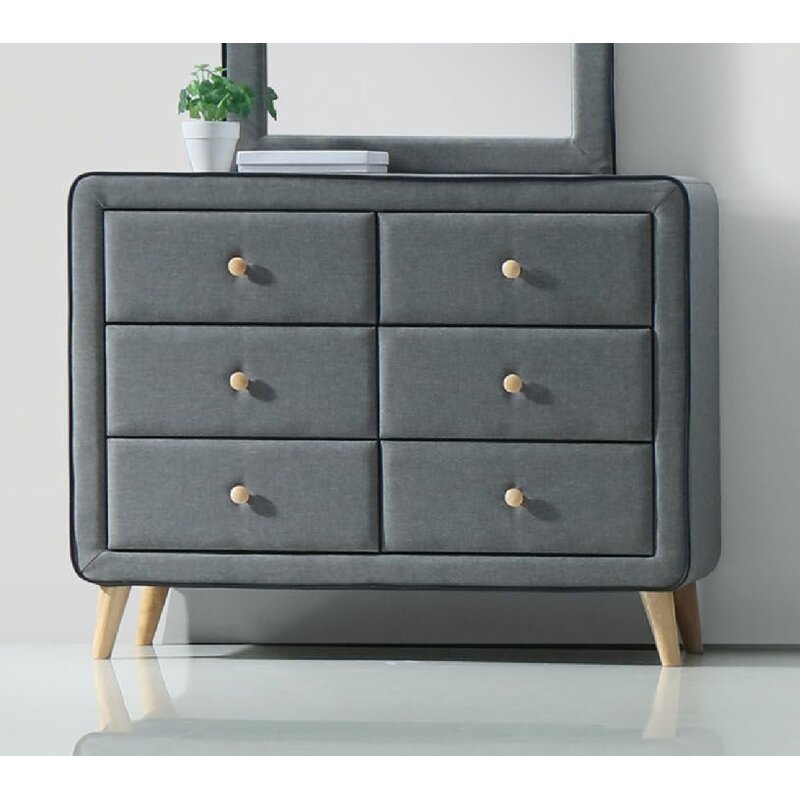 Corrigan Studio Light Grey Fabric Dresser Wayfair Ca