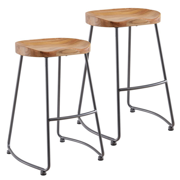 Union Rustic Shannan Solid Wood Metal Counter Stool Reviews Wayfair
