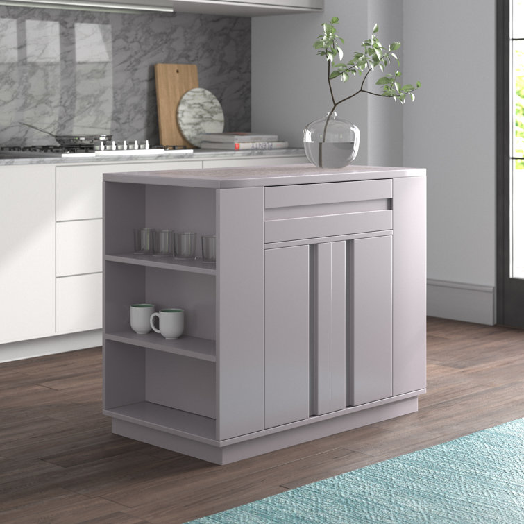 Wade Logan Clements Storage Kitchen Island Wayfair