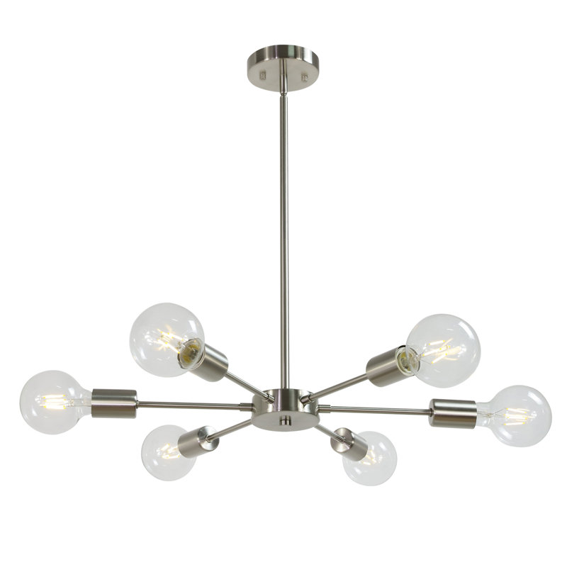 Corrigan Studio Lorin 6 Light Sputnik Modern Linear Chandelier Reviews Wayfair