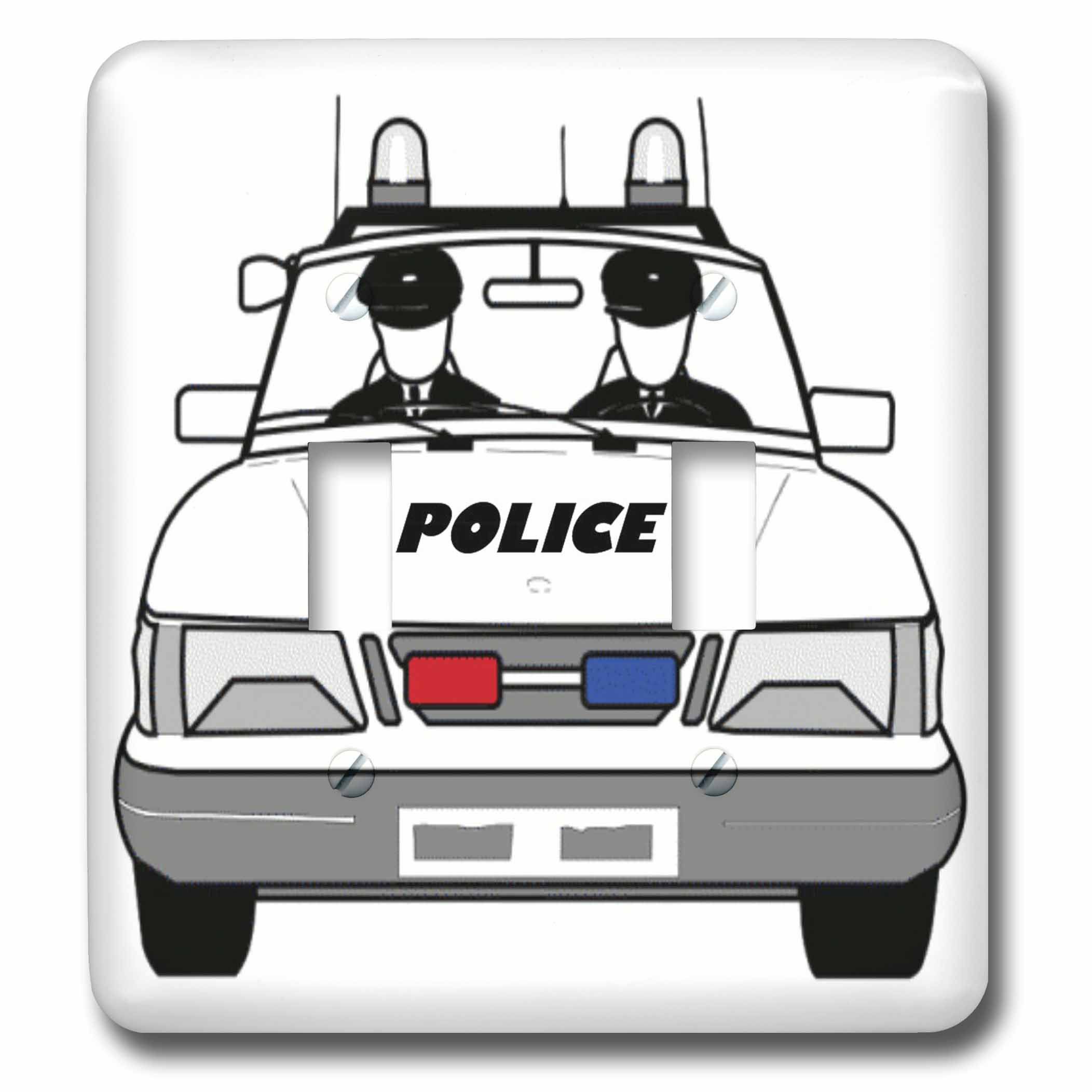3drose Police Car With 2 Policemen 2 Gang Toggle Light Switch Wall Plate Wayfair