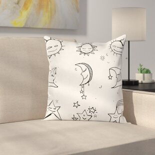Fantasy Night Sky Stars Moon Throw Pillow Case Space Decorative Cushion Cover 