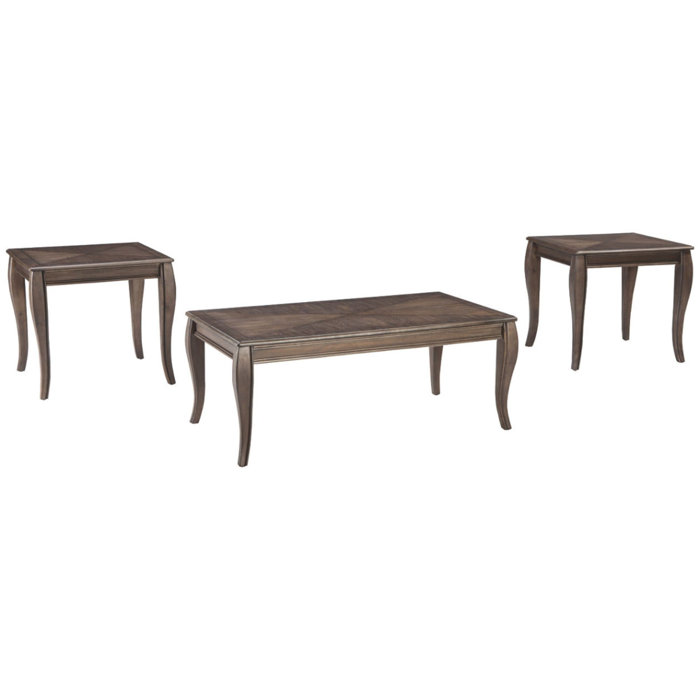 Darby Home Co Wooden Table Set With Sabre Leg Support Set Of