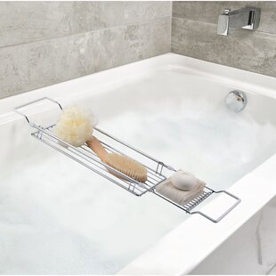 Home Bathroom Tub Tray Rack Over Bath Caddy Extendable Soap Shower Storage Shelf 