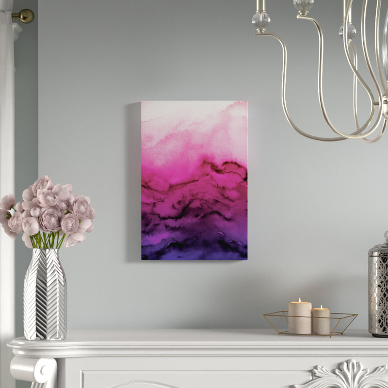Mercer41 Winter Waves Painting Print On Wrapped Canvas In Fuchsia
