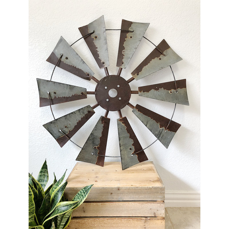 Gracie Oaks Authentic Windmill Head Metal Wall Decor Wayfair