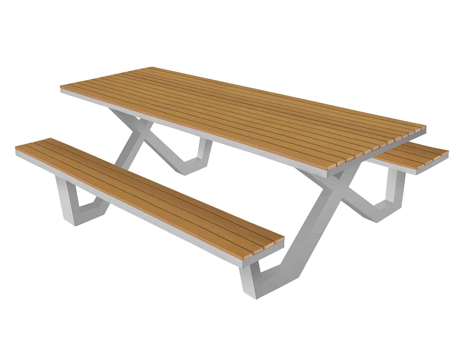 Source Furniture Vienna Rectangular 8 - Person 96'' Long Picnic Table ...