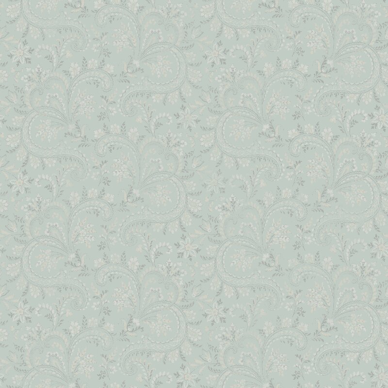 Winston Porter Sycamore Denim Paisley Floral Wallpaper | Wayfair