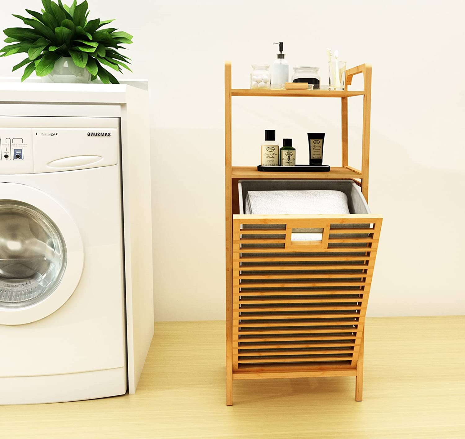 Rebrilliant Bamboo Laundry Hamper 