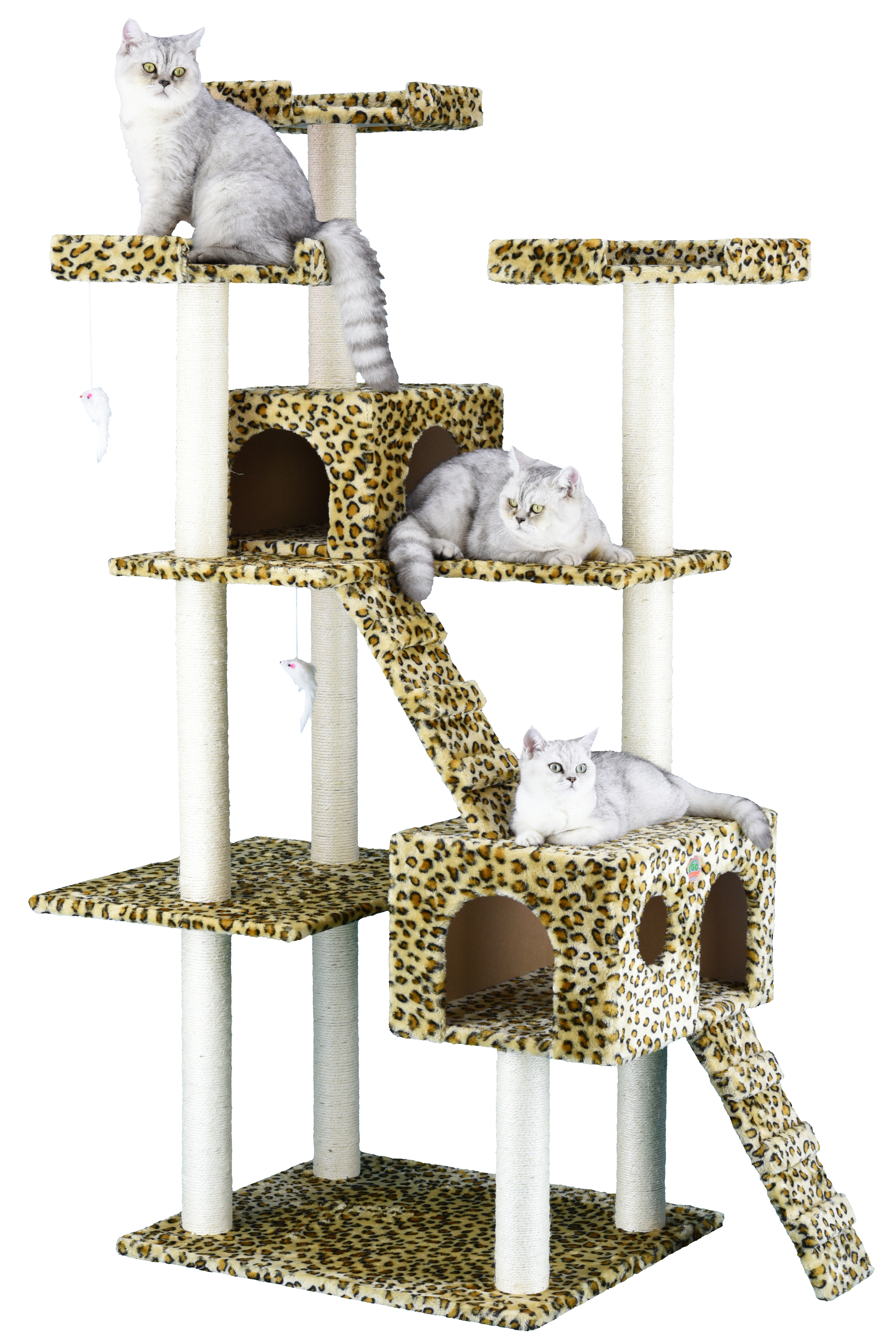 72/" Leopard Cat Tree Tower Condo Furniture Scratching Pet Climb Holde House