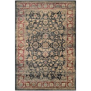 Cotswolds Black/Red Area Rug
