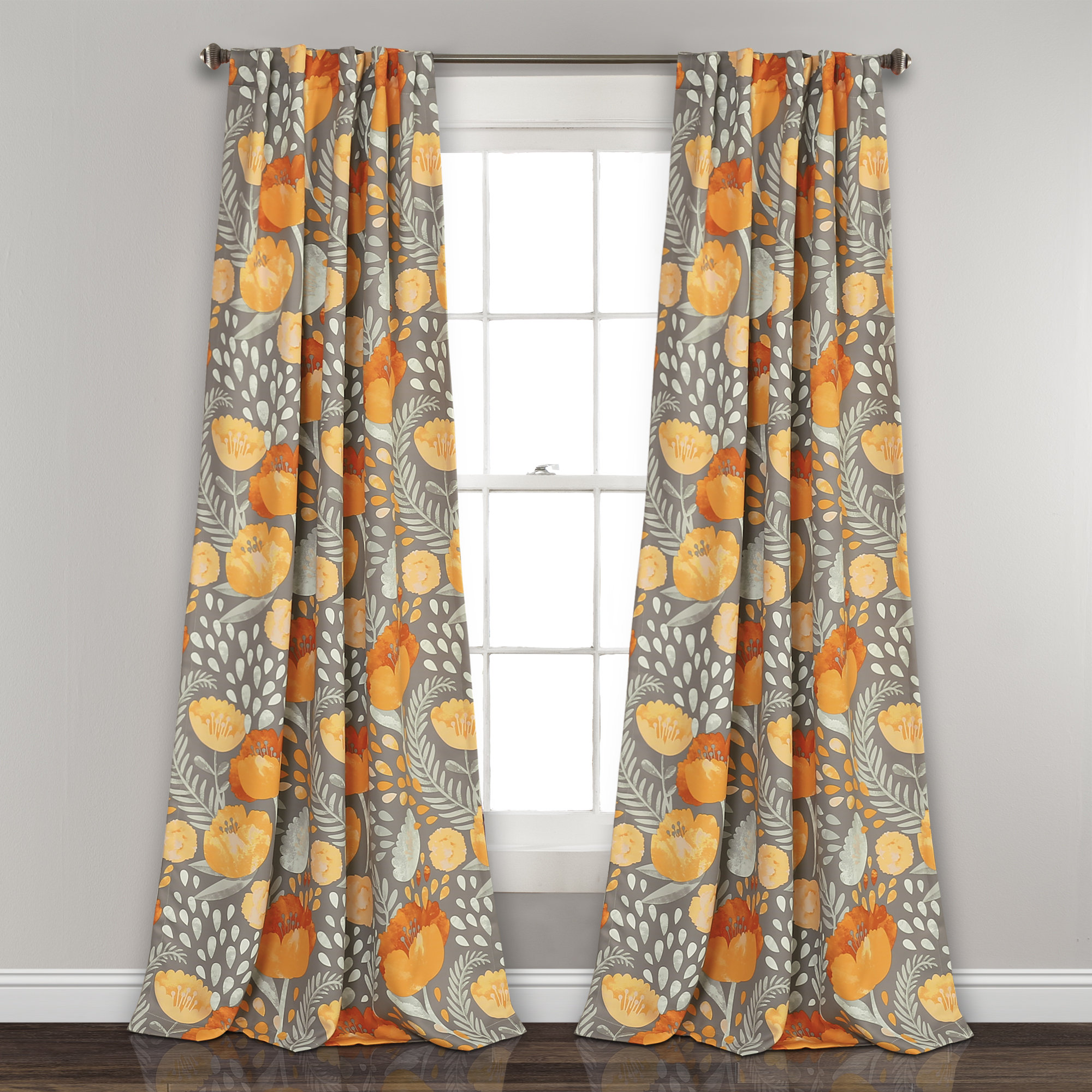 Bryonhall Poppy Garden Floral Room Darkening Thermal Rod Pocket