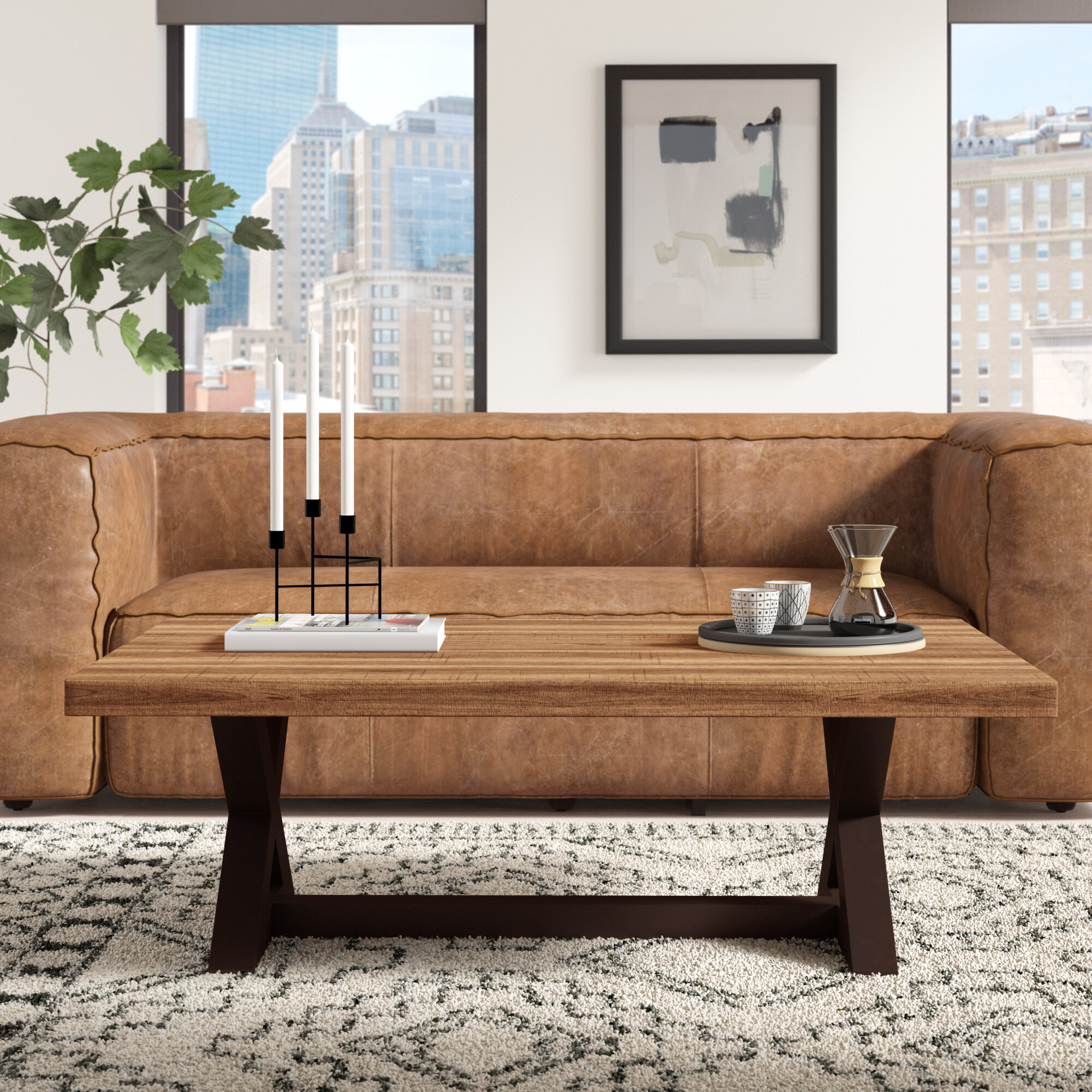 light wood coffee table set