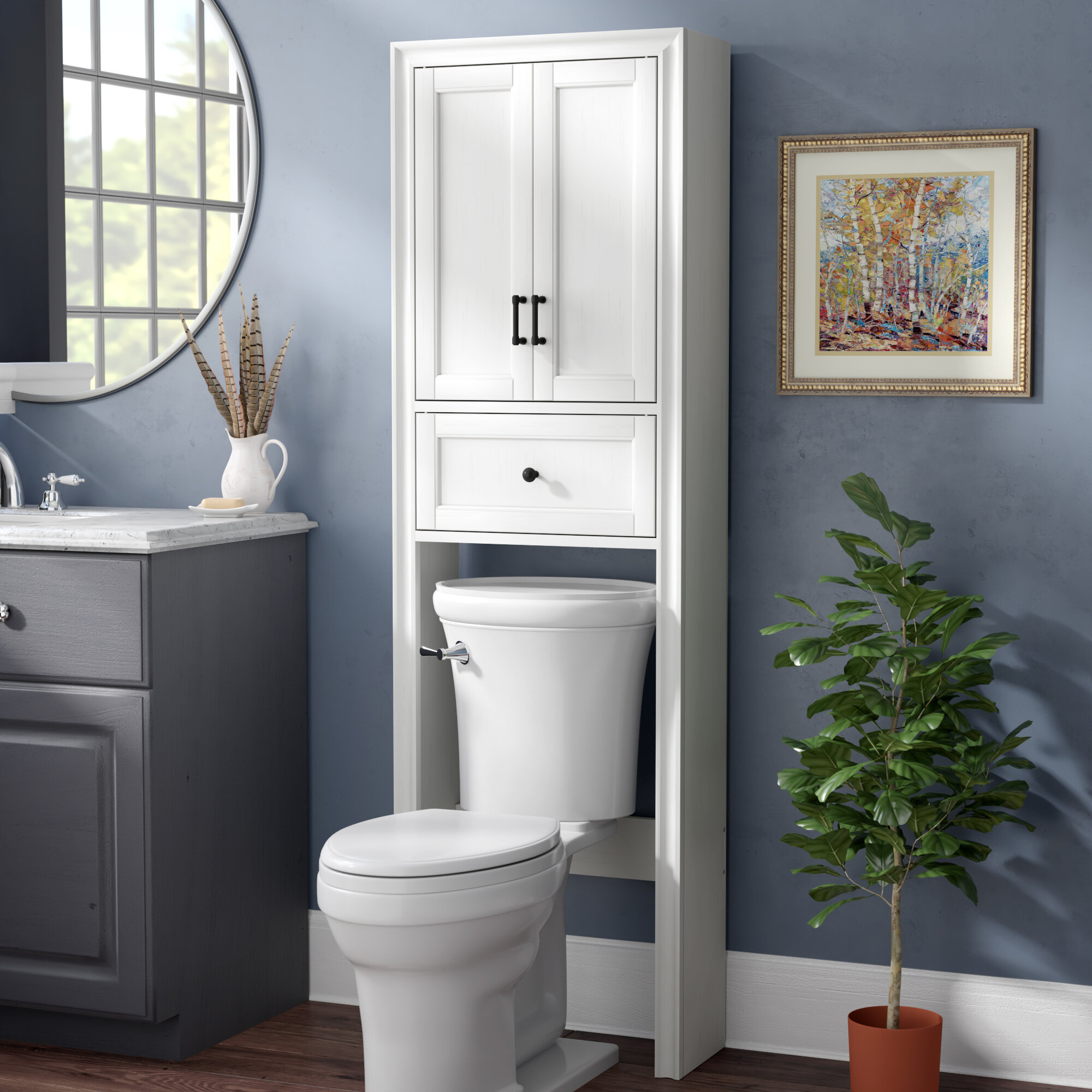 Andover Mills Jesse 22 W X 72 H X 11 D Over The Toilet Storage Reviews Wayfair
