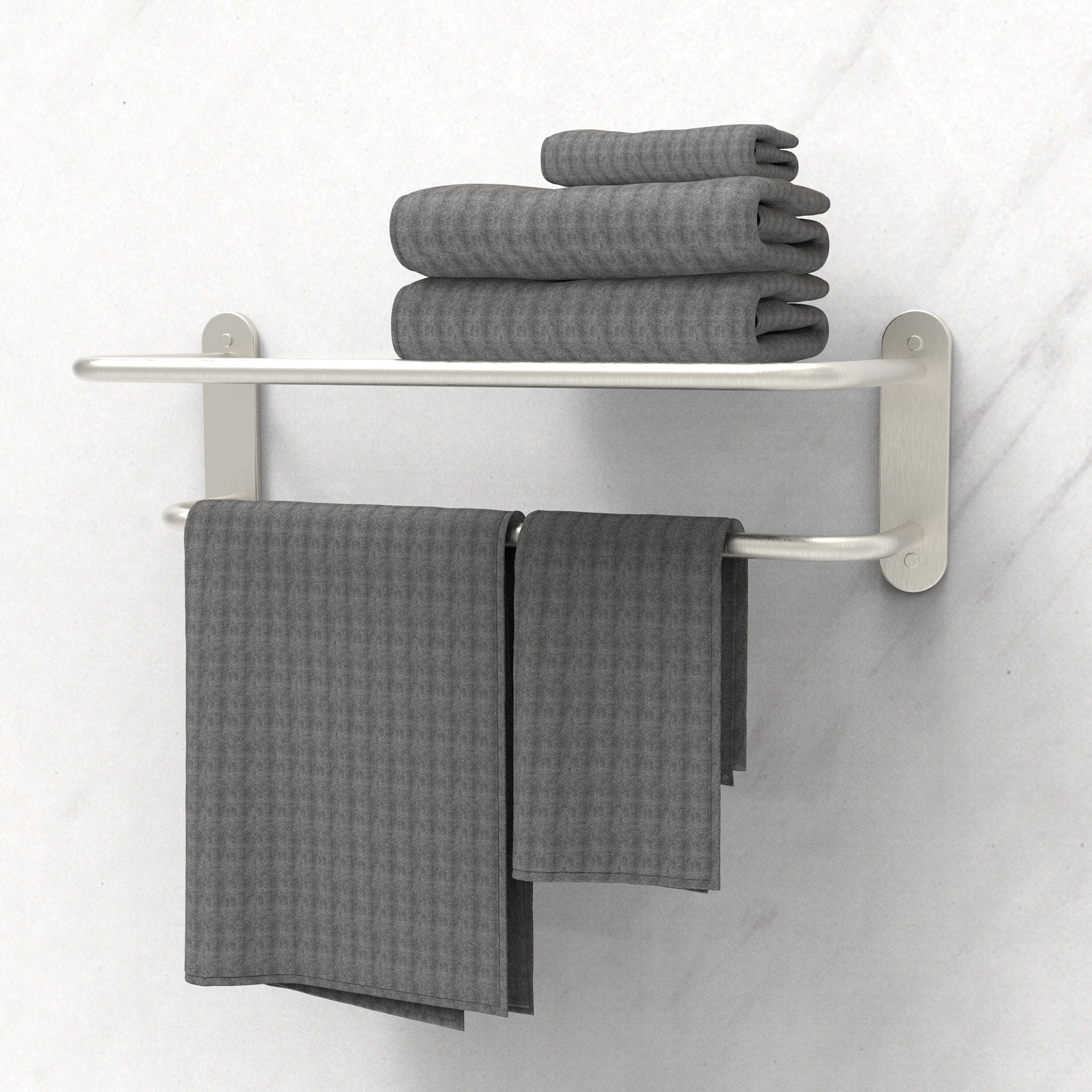 Brushed Nickel Towel Bar 18 in Wall Mount Single Bathroom Rack Towel Holder 