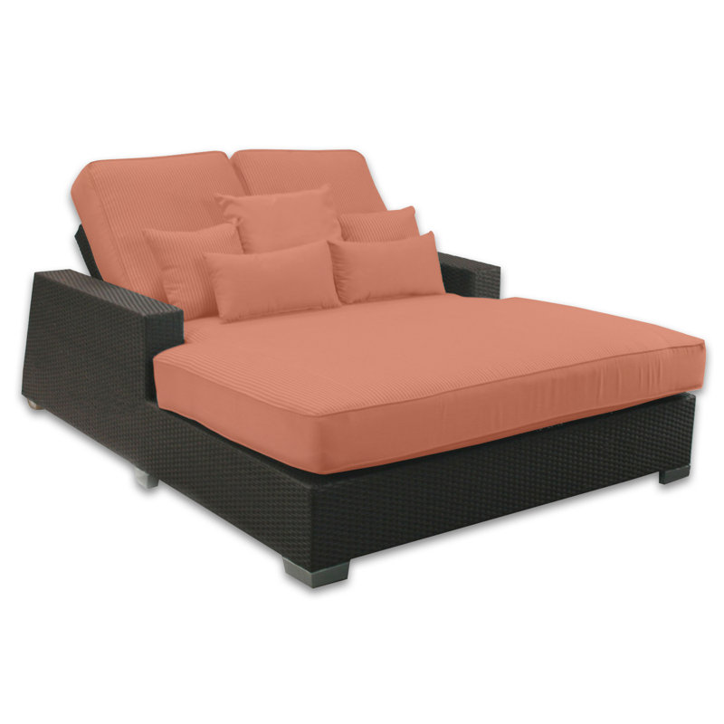 Axcss Inc Sienna Double Reclining Chaise Lounge With Cushion Double Reclining Chaise Lounge