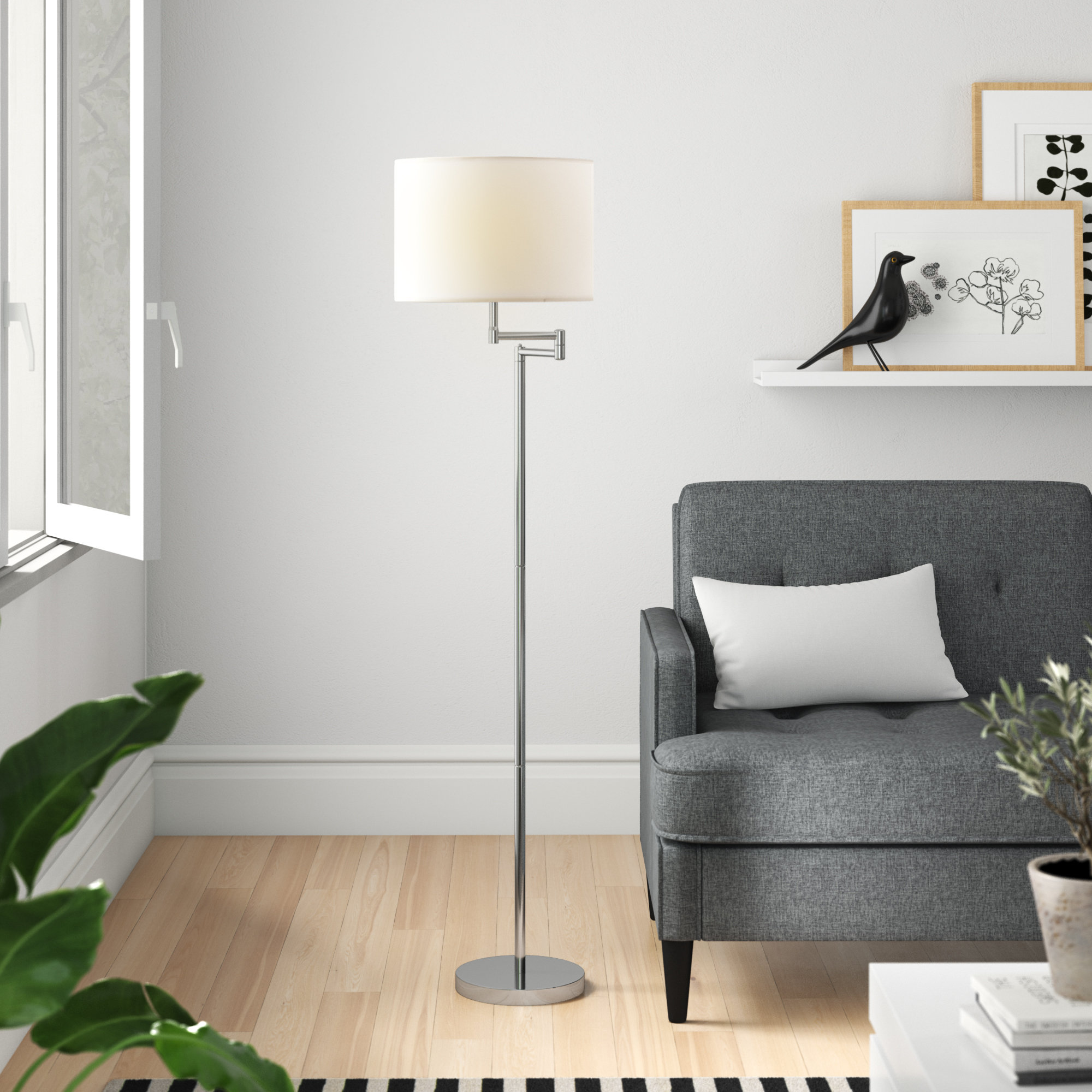 Zipcode Design Dylan 58 25 Swing Arm Floor Lamp Reviews Wayfair Dylan 58 25 Swing Arm Floor Lamp