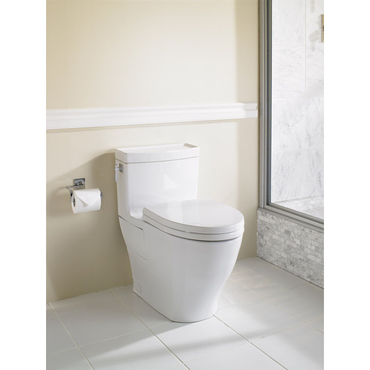 Toto Aimes Universal Height Skirted 1 28 Gpf Elongated One Piece Toilet With Cefiontect Wayfair Toto Aimes Universal Height Skirted 1 28 Gpf Elongated One Piece Toilet With Cefiontect Wayfair
