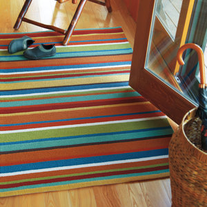 Cabana Orange Stripe Indoor/Outdoor Area Rug