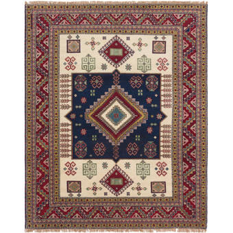 Isabelline One Of A Kind Filip Hand Knotted Red Green Yellow 4 X 6 Area Rug Wayfair