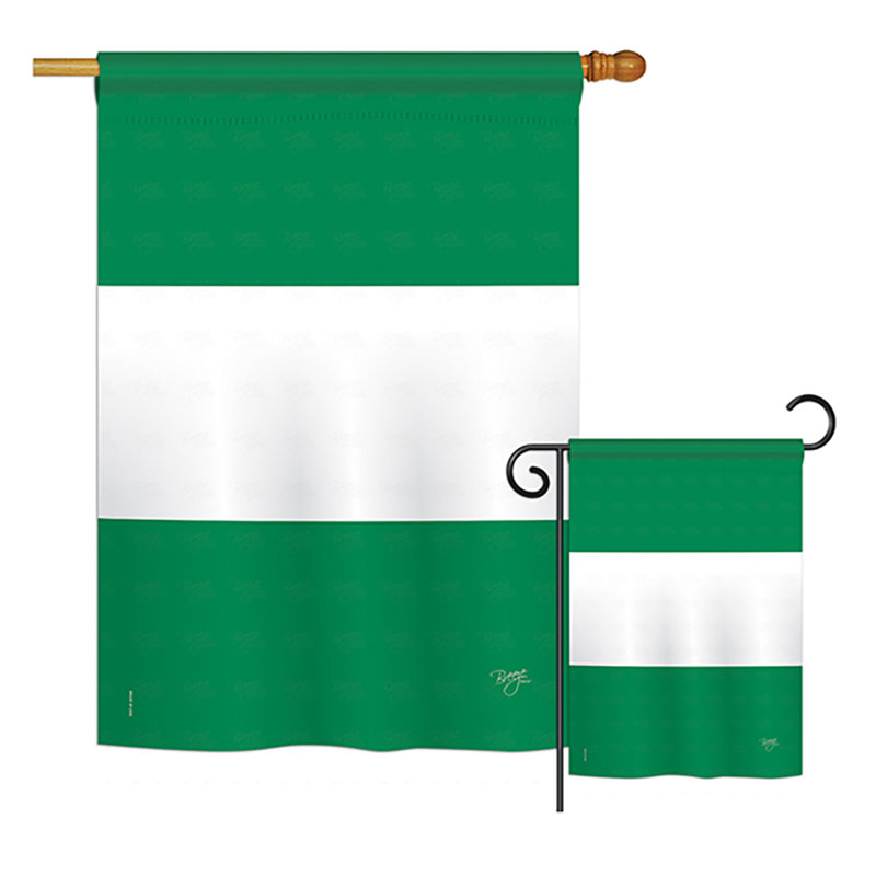 Breeze Decor 2 Piece Nigeria Of The World Nationality Impressions Decorative Vertical 2 Sided Polyester Flag Set Wayfair